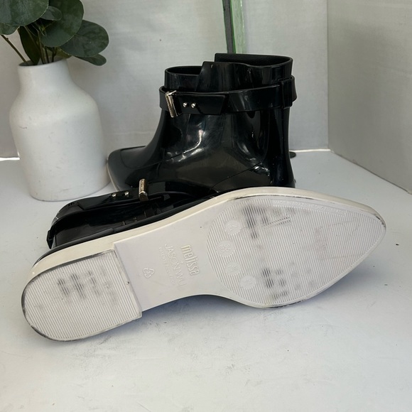 Jason Wu x Melissa Ankle High Rubber Black Rain Boots. Size 7 - Picture 7 of 9